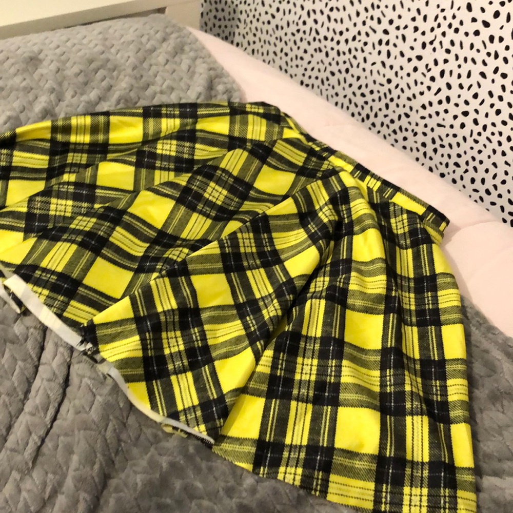 Yellow plaid skirt